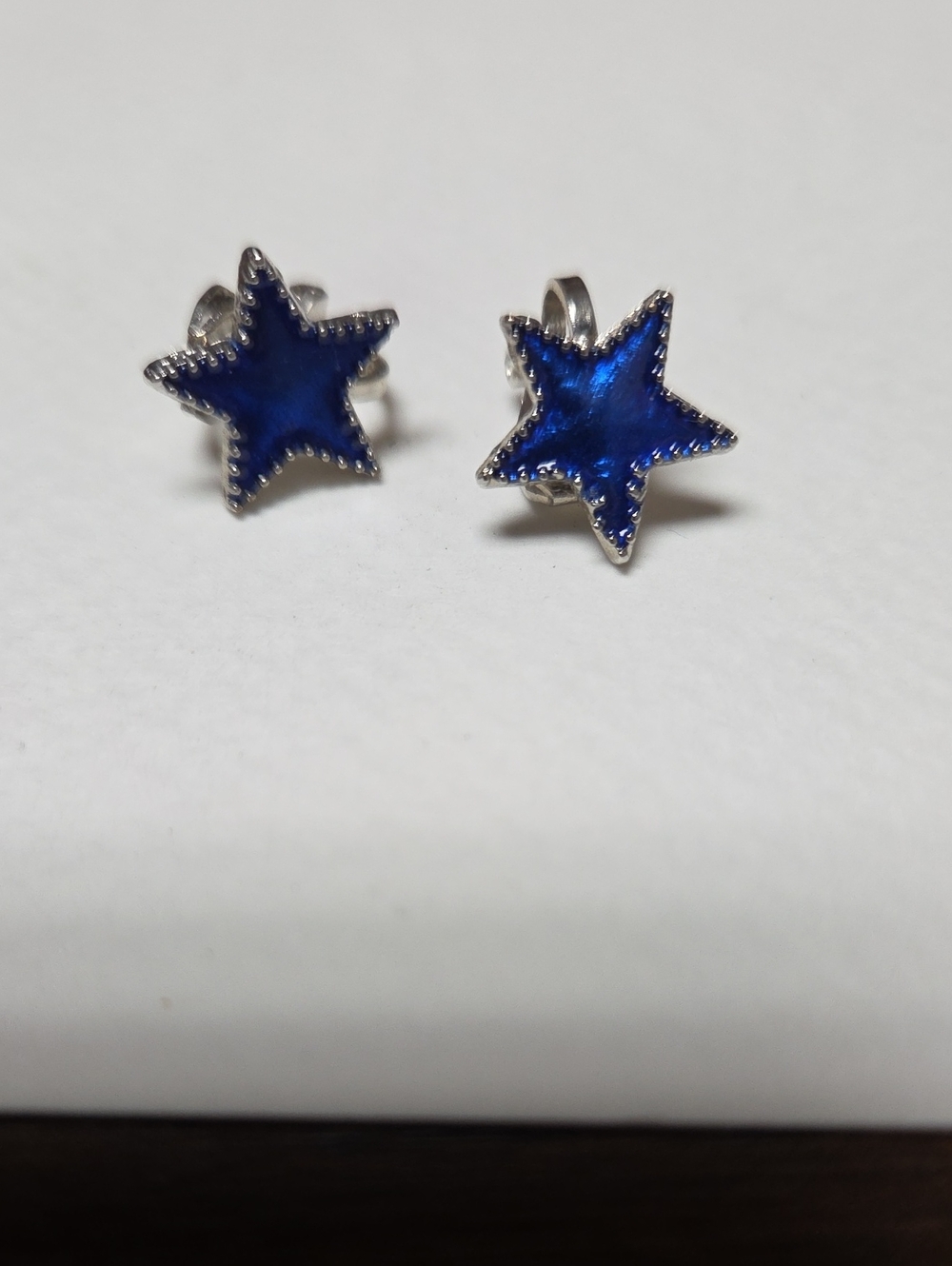 Blue Star Clip-On Earrings